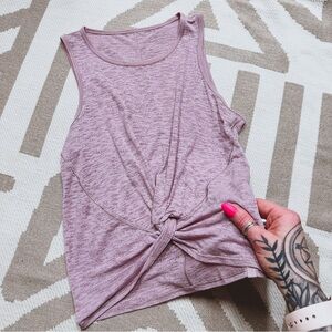 Lululemon lavender twist front crop workout burnout tank 2